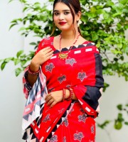 709 গ্লোসি সিল্ক ডিজিটাল প্রিন্ট শাড়ির